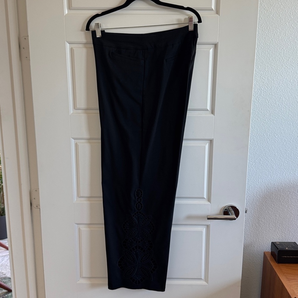 Chico's Black Cut-Out Design Wide Leg Pants